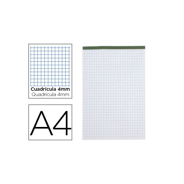 Liderpapel Bloco de Apontamentos Quadriculado 4 mm 80F 60 g/m2Perfurado sem Capa - OFF070018CE