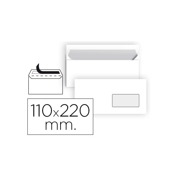 LiderPapel 25 un. Envelopes Din c/ Janela 110x220mm Branco - SB87