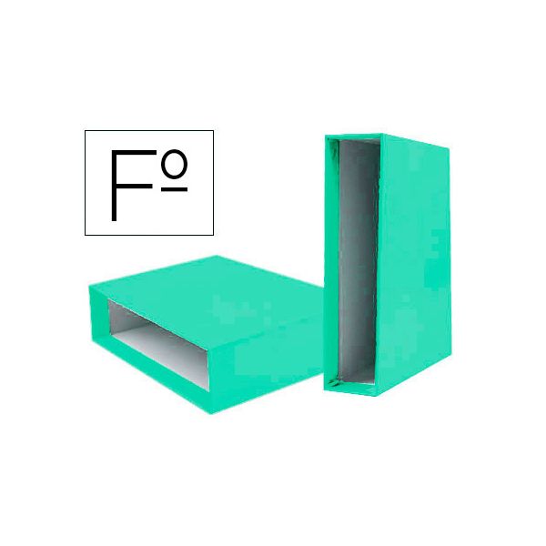 Liderpapel Caixa p/ Pasta de Arquivo de Alavanca em Cartão Folio Lombada 75mm Verde Claro - OFF064594CE