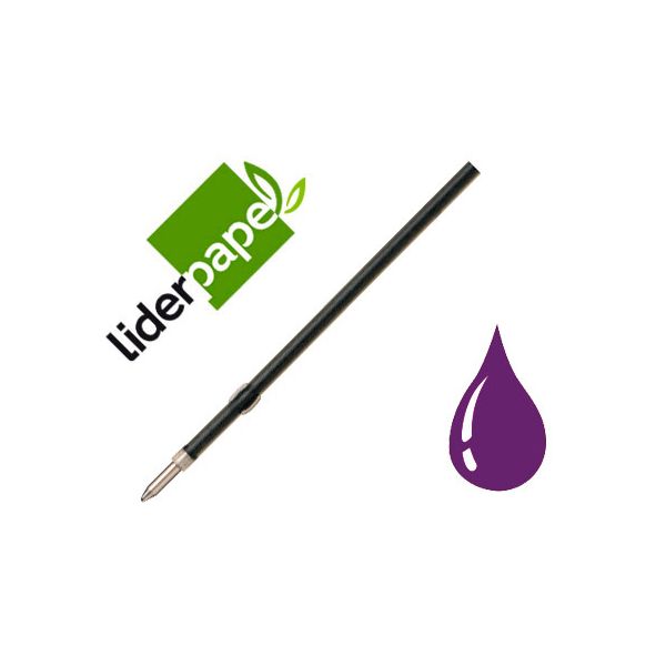 LiderPapel Recarga Esferográfica Gummy Touch Retratil 1.0 mm Violeta 10 Un.