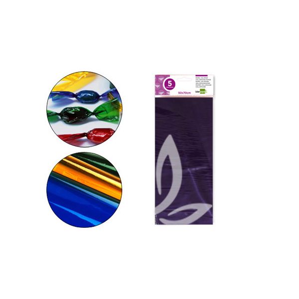 Liderpapel Papel Celofane 50X70 CM 22G/M2 Violeta 5 Fls