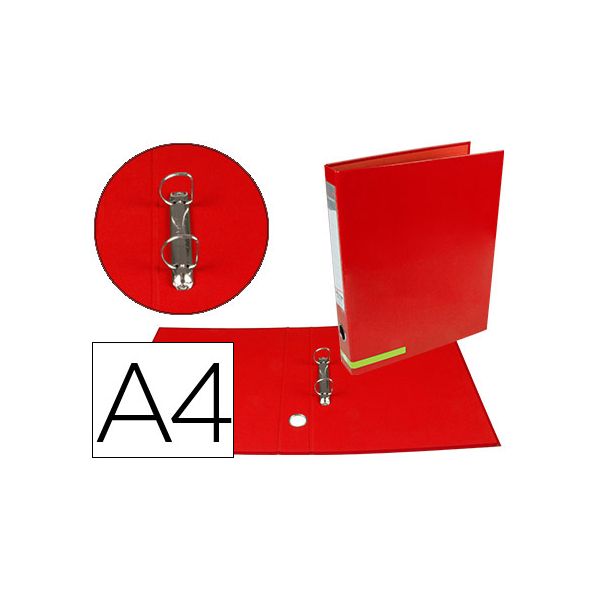 Liderpapel Pasta de Arquivo System Cartão Forrado A4 2 Aneis 25mm Mistos 40mm S/caixa Vermelha - OFF077598CE