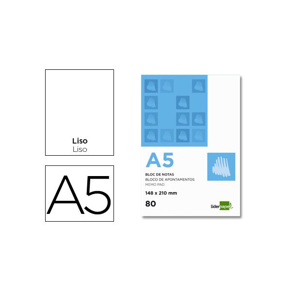LiderPapel Bloco de Apontamentos A5 DIN Liso 80 Fls - BN04
