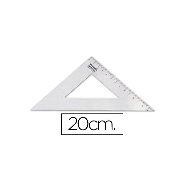 LiderPapel Esquadro Plástico Cristal 20cm - ES02