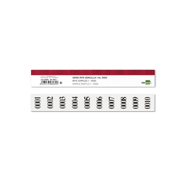 LiderPapel Bloco de Rifas Folha Simples - RI01