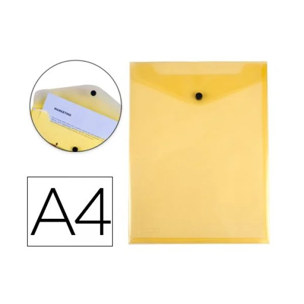 LiderPapel Bolsa Porta-Documentos Vertical DIN A4 Amarelo 10 Un. - L59424