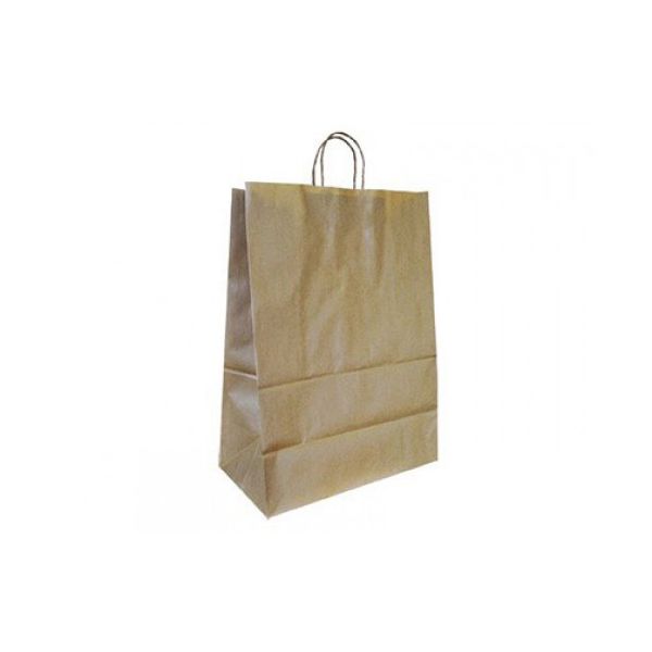 Q-connect Saco de Papel Asa Torcida Kraft Natural 32x24x10cm - L63749