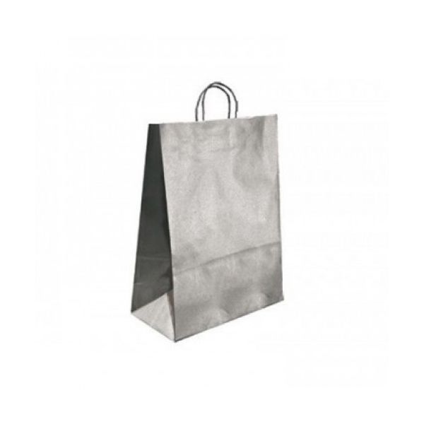 Q-Connect Saco de Papel Asa Torcida Prata 36x27x12cm - L63770