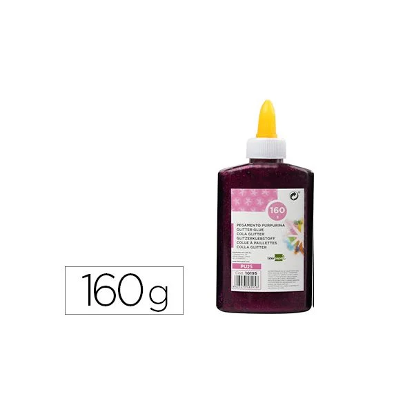 Liderpapel Cola Purpurina Fantasia Violeta Metalizado Frasco de 160 Gr 6 Un.