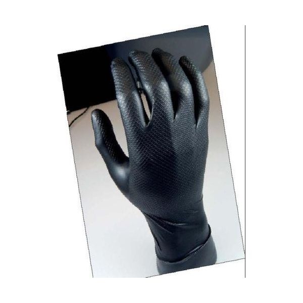 JUBA Luva Descartável de Nitrilo Preto Grippaz 580 Nr Xl