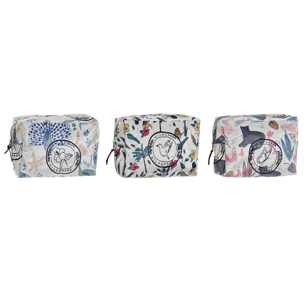 DKD Home Decor Nécessaire Multicolor Tropical (20 x 8 x 14 cm) (3 Unidades)