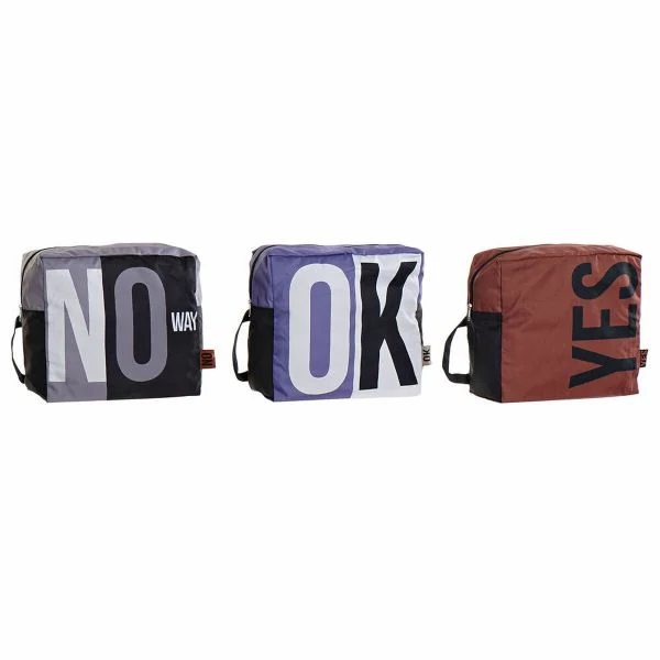 DKD Home Decor Nécessaire Preto Azul Castanho Poliéster Nylon Moderno (25 x 11 x 23 cm) (3 pcs)