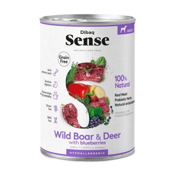 Ração Húmida Dibaq Sense Grain Free Adult Wild Boar & Deer 380g