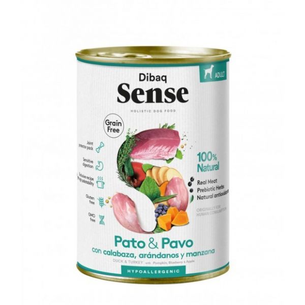 Ração Húmida Dibaq Sense Dog Grain Free Pato & Peru 380g