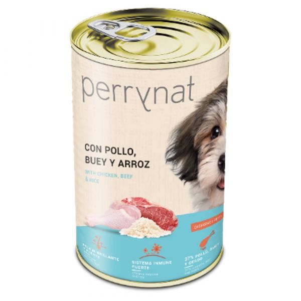 Ração Húmida Perrynat Puppy Frango, Carne e Arroz 400g