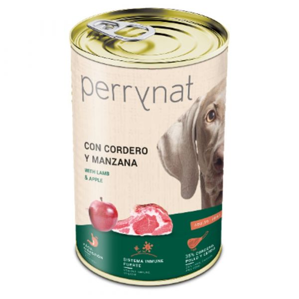 Ração Húmida Perrynat Adulto Cordeiro e Maçã 400g