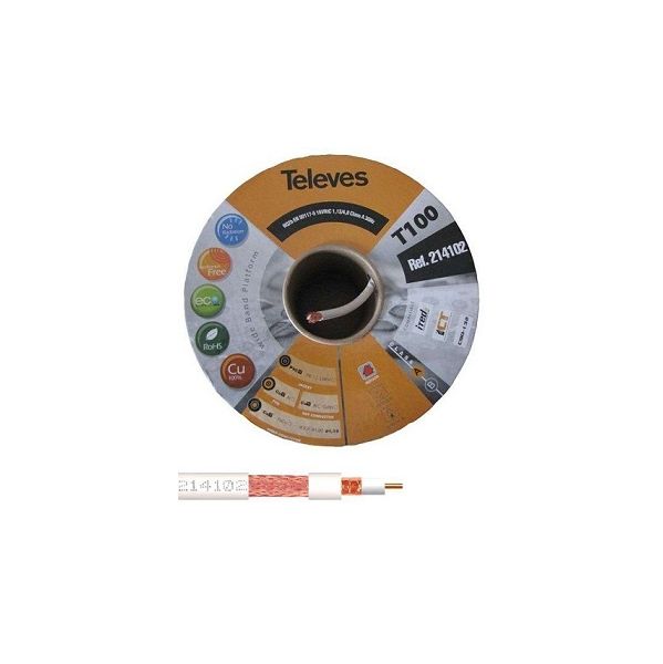 Bobine Cabo Coaxial Cobre ITED2 Ø6mm Brc (100 mts) - TELEVES - 2141