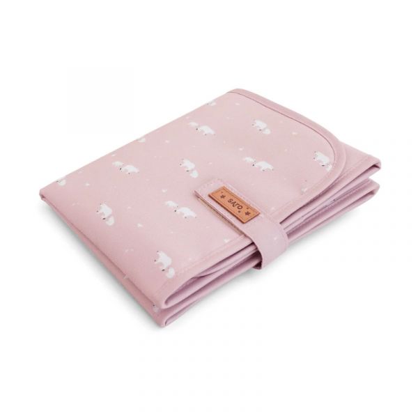 Saro Trocador Portátil Compacto Urso Rosa