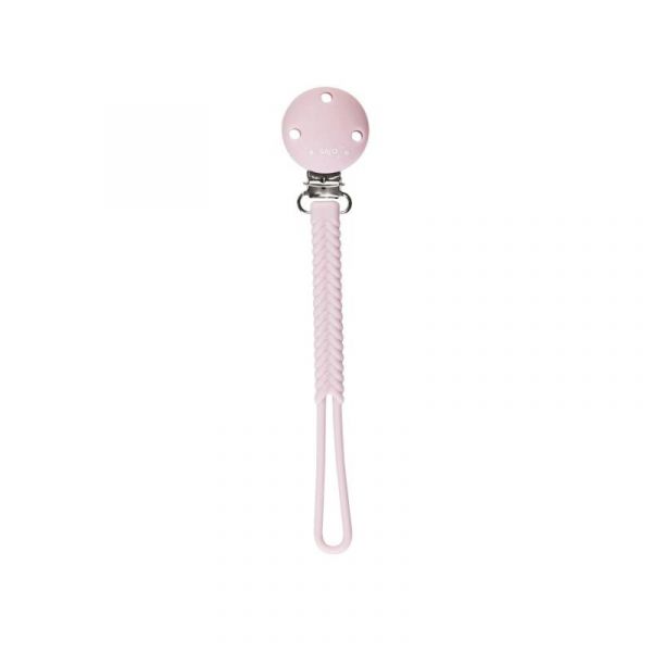 Saro Corrente Porta Chupetas Trança Rosa