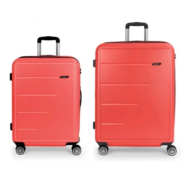 Gabol Mala Com Rodinhas Future Plus Spinner Expandable 176l 2 Unidades Coral One Size
