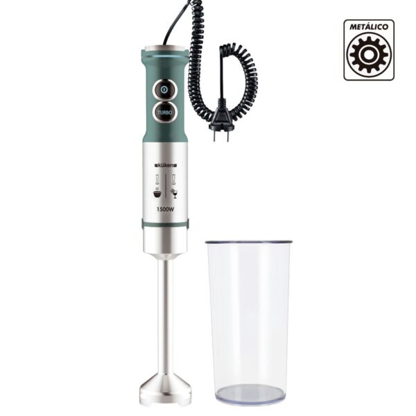LIQUIDIFICADOR DE MÃO KUKE DE 1500W EM AÇO INOXIDÁVEL COM COPO VINTAGE DE 600 ML