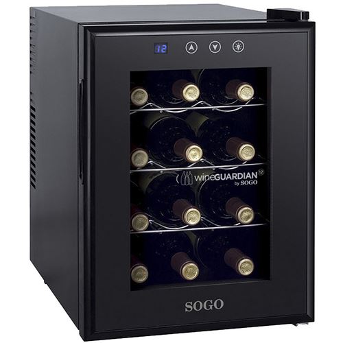Cave de Vinho Sogo NEV-SS-145 | 48x48x34,5 cm | 12 Garrafas | A | Preto