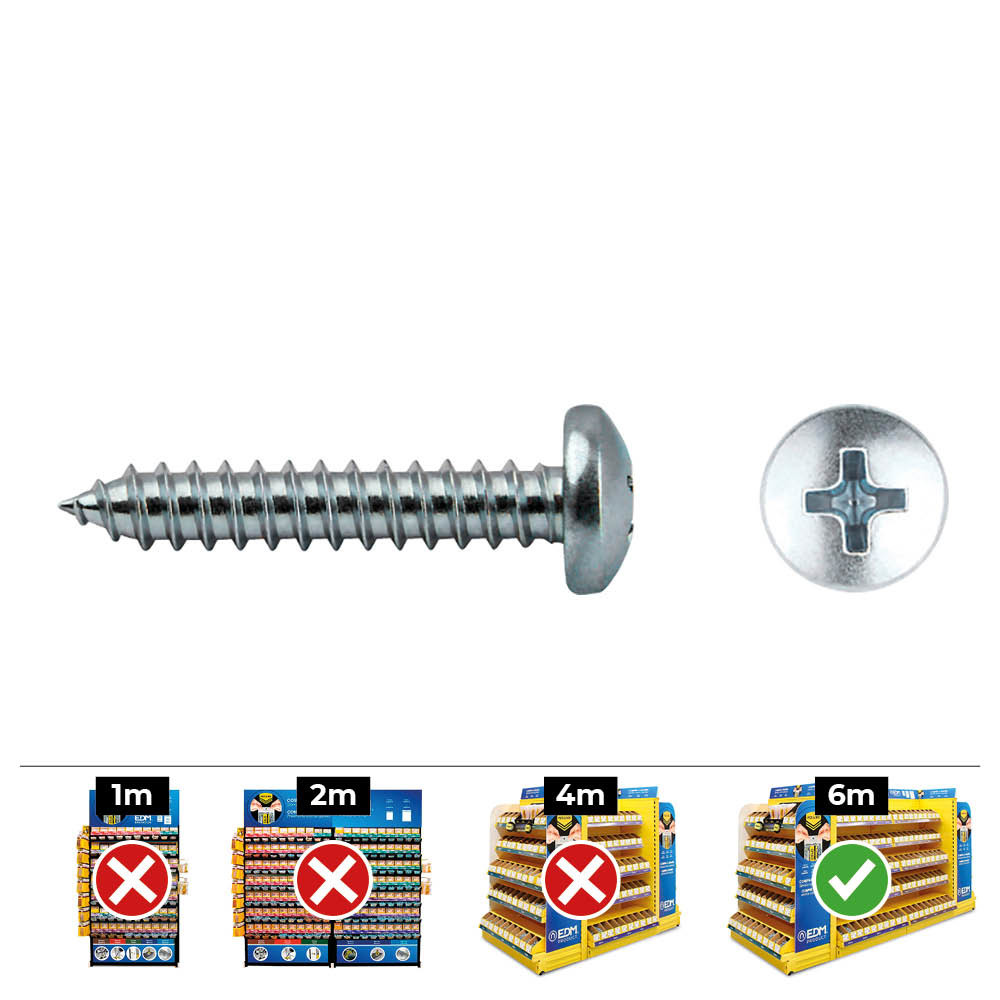Caixa 100 unid. parafuso chapa cabeça de queijo philips din/ref 7981 4,8x70mm zincado celo