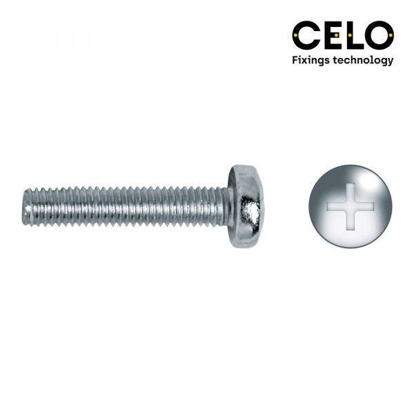 Celo Caixa 250 Uni. Parafuso de Métrica Cabeça de Queijo Philips Din/ref 7985 6x10 Galvanizado - ELK17397