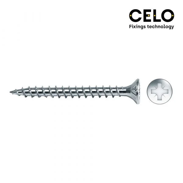 Celo Caixa 1000 Uni. Parafuso para Madeira Escariador Pozi Din/ref Vlox 4x20 Zinc. + Lubr. - 17314