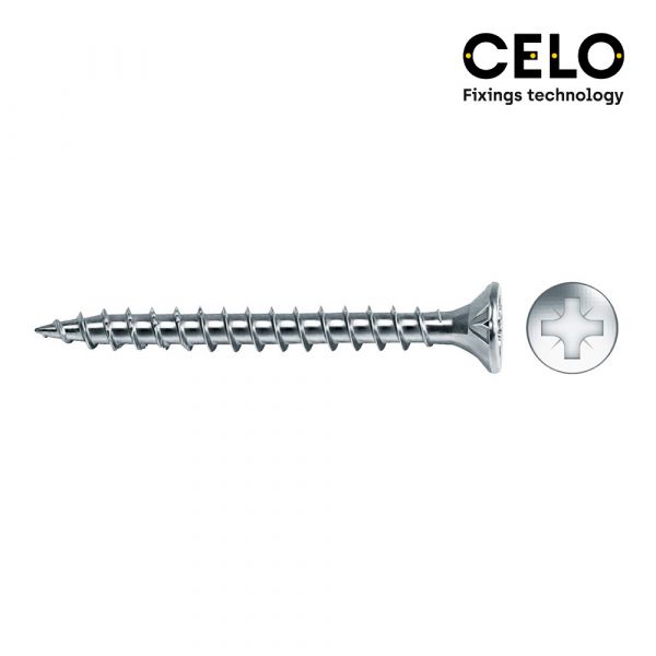 Celo Caixa 250 Uni. Parafuso para Madeira Escariador Pozi Din/ref Vlox 5x50 Zinc. + Lubr. - ELK17332