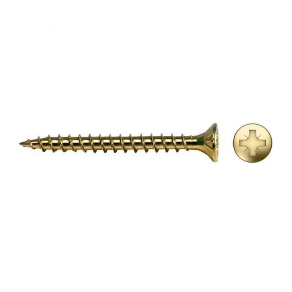 Celo Parafuso Madeira VLOX Rosca Completa Cabeça Escareada PZ Ø3,5x50 mm Bicromatado Caixa 500 Unidades
