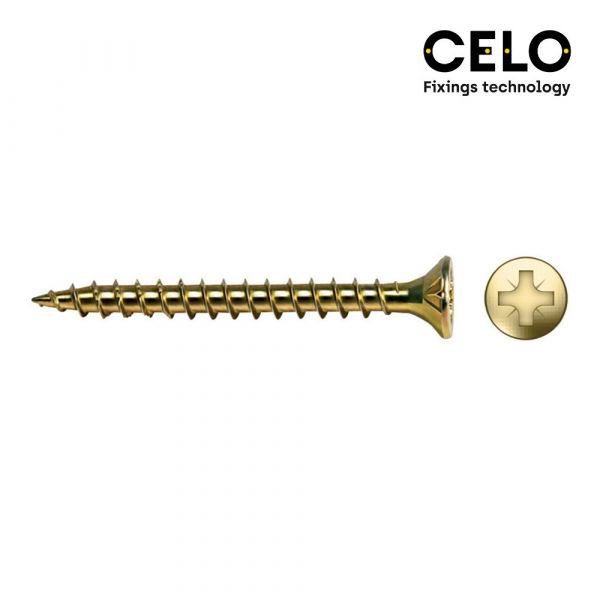 Celo Caixa 200 Uni. Parafuso para Madeira Escariador Pozi Din/ref Vlox 6x60 Bicromatado - 17340