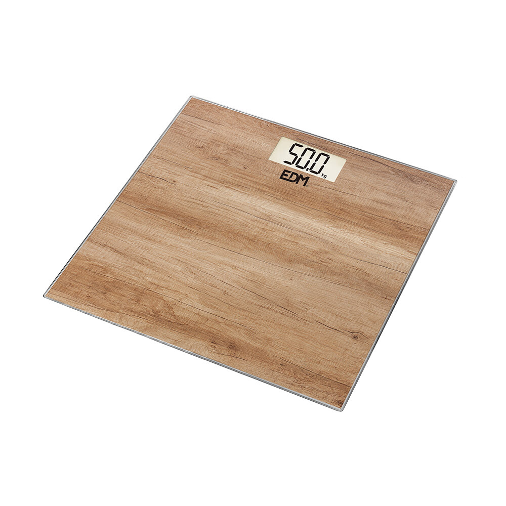 Balança digital para casa de banho efeito madeira max. 180kg mod. 3 edm