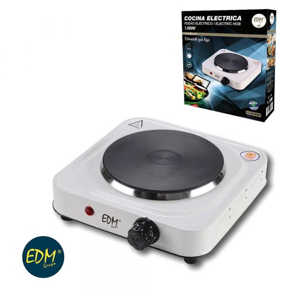 EDM Placa Eléctrica Portátil 1000W 1 Discos 15,5cm - 07660