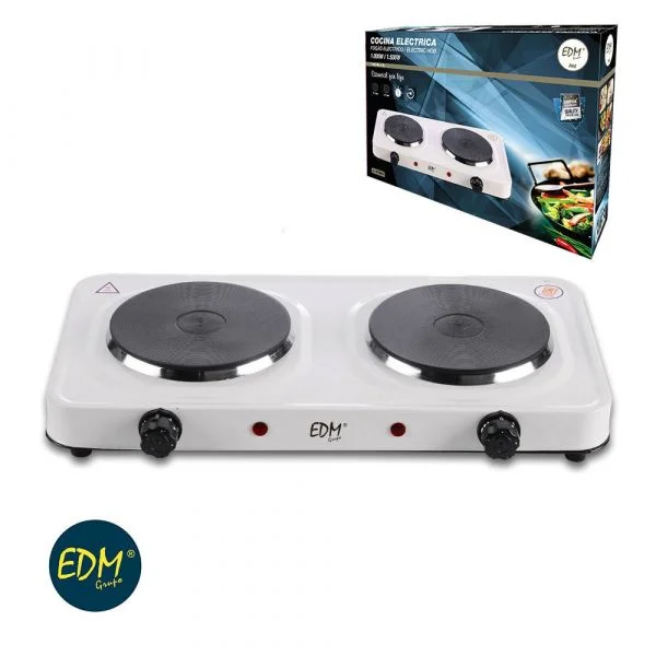 EDM Placa Eléctrica Portátil 1000W/1500W 2 Discos - 07661