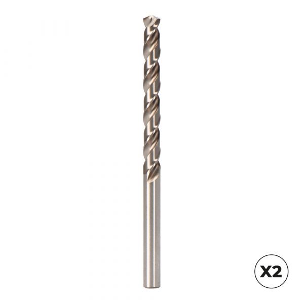 Koma Tools Conjunto de Brocas Cilíndricas Curtas HSSE DIN-338N Inox 3,25mm 2 Unidades