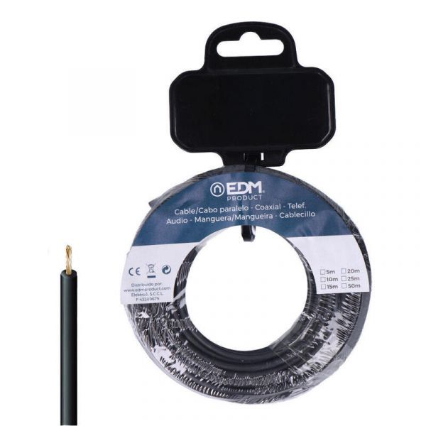 EDM Cabo Elétrico Unifilar H07Z1-K 6 mm² Preto 15 m