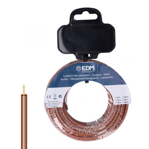 EDM Cabo Elétrico Unifilar H07Z1-K 6 mm² Castanho 15 m