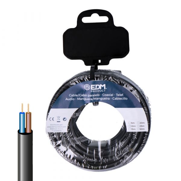 EDM Cabo Elétrico H05VV-F 2x0.75mm² Preto 25m
