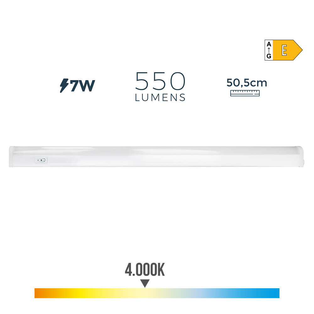 Armadura eletrónica led 7w 600lm 4000k luz dia 50,5x2,5x3,6cm edm