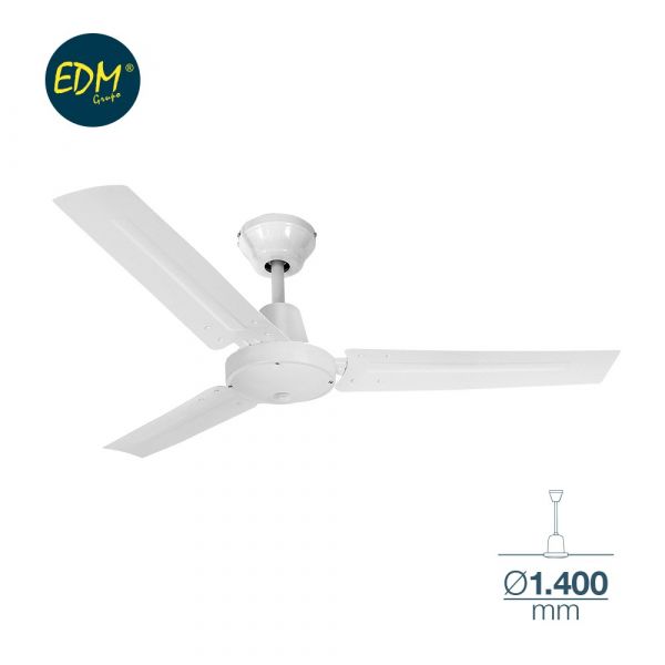 Edm Ventilador de Teto Industrial Ø140cm 130M3/MIN Branco