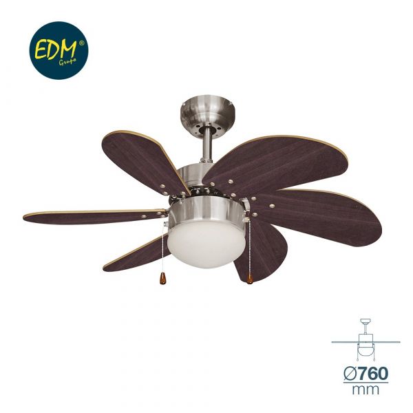 Edm Ventilador de Teto Ø76CM 80M3/MIN Aral Cromo / Wengue