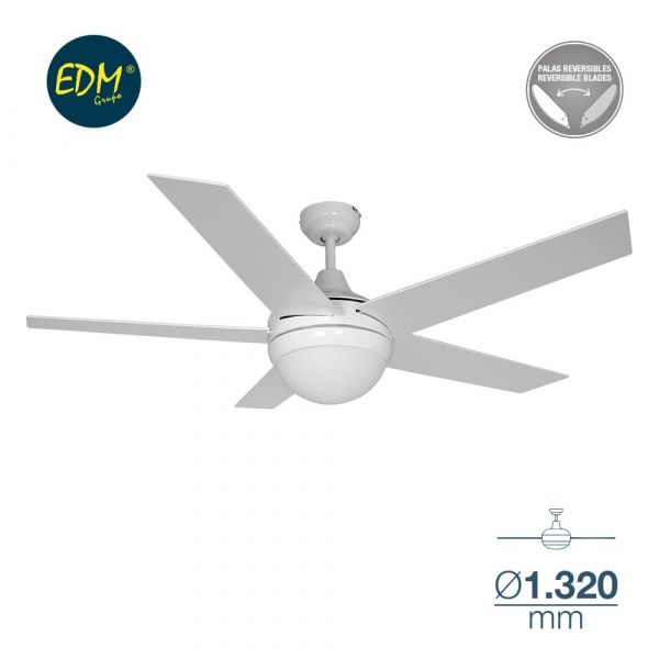 Edm Ventilador de Teto Ø132CM 120M3/MIN Adriatico Branco / Cromo