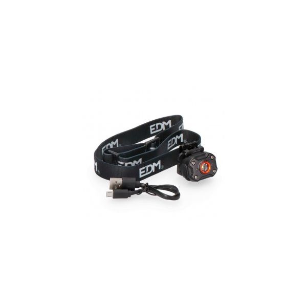 EDM - Mini Lanterna Frontal 1 led 8w 400lm Recarregável EDM ELK-36417