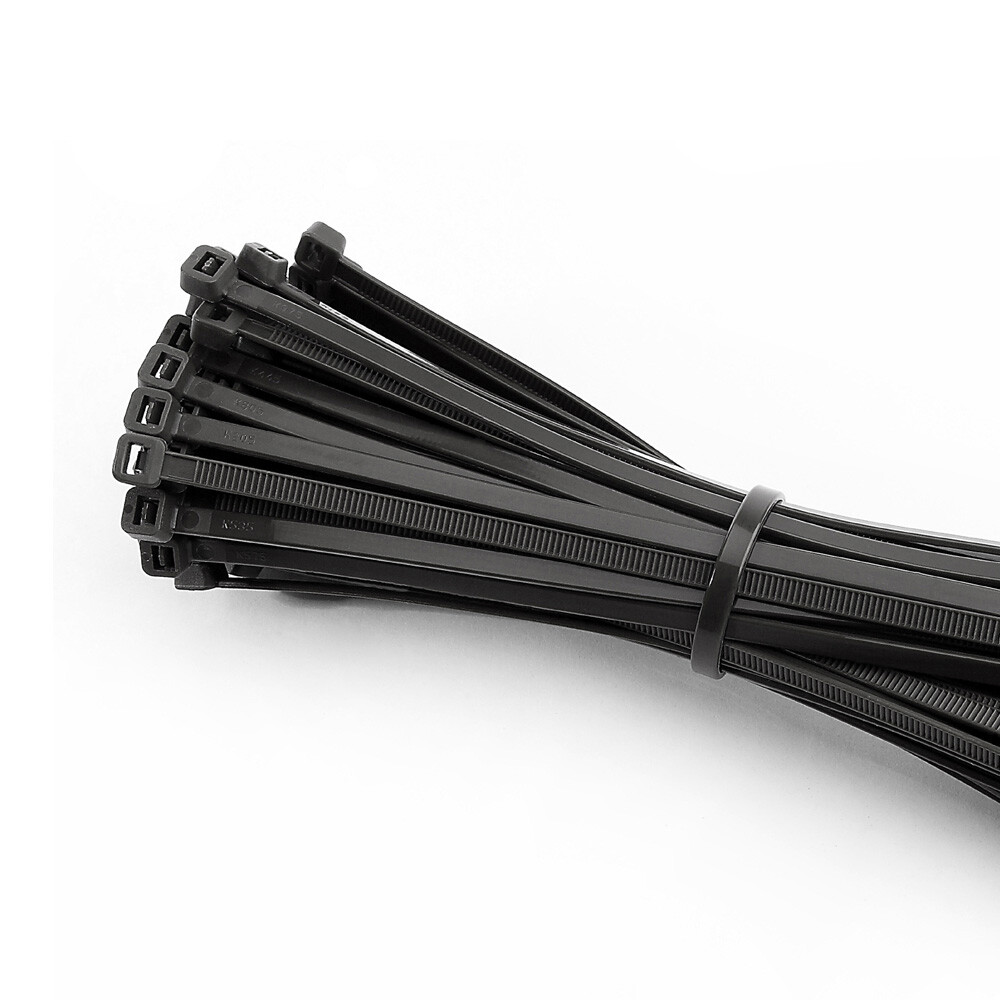 Abraçadeira reutilizavel preta 200x4,5mm (saco de 100 unid.) nylon de alta qualidade