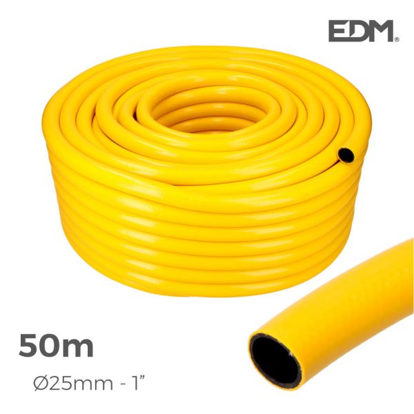 EDM Mangueira Agricola Amarela Ø Interior 25Mm Ø Exterior 31Mm (1") Rolo 50Mt 7 - 74132