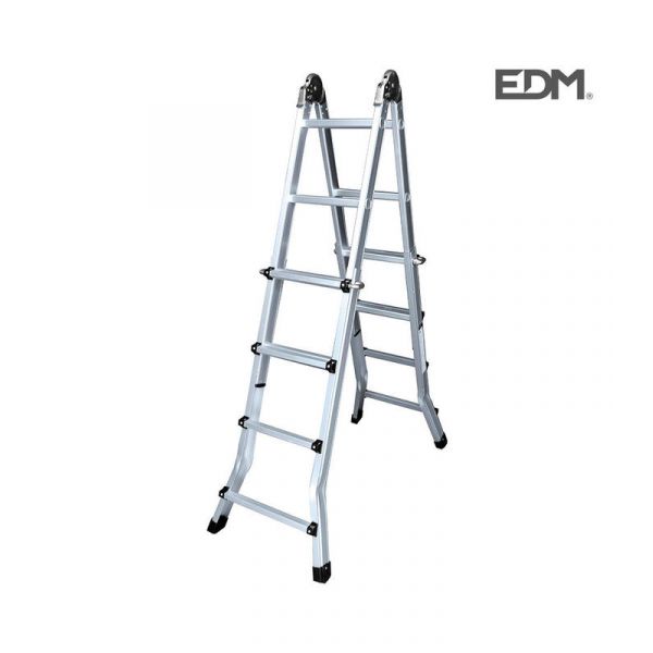 EDM Escalera Multifuncion Telescopica 2X4+4 Peldaños En131-4