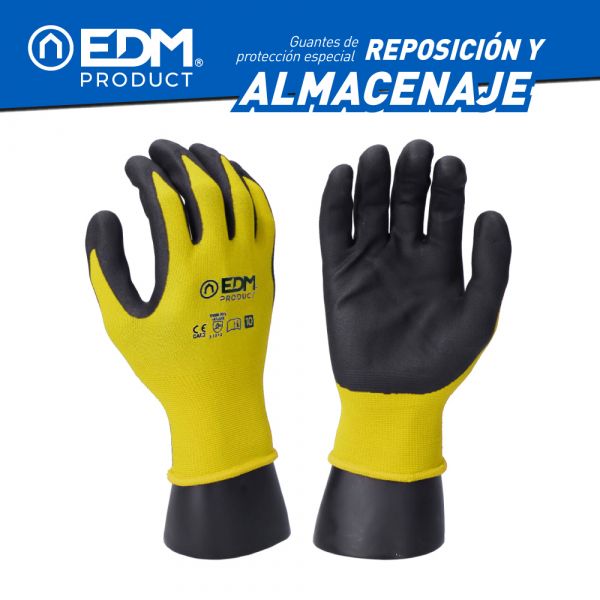 EDM Luvas Substituição e Armazenamento Poliéster Revestido Poliuretano. Apto para Ecrãs Táteis Tamanho 10 - ELK80133