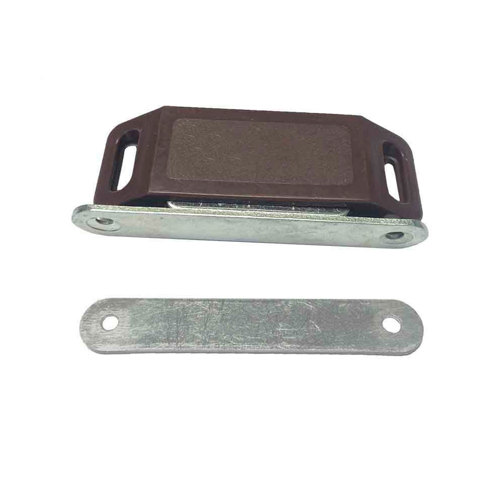 Bloqueador magnetico para porta castanho (2 peças) 75 x 15 x 24 mm