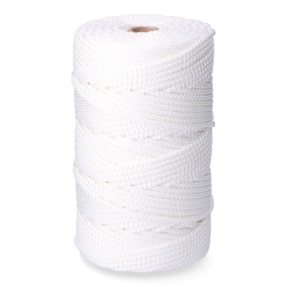 Cabo trançado poliéster branco 6 mm x 200 m